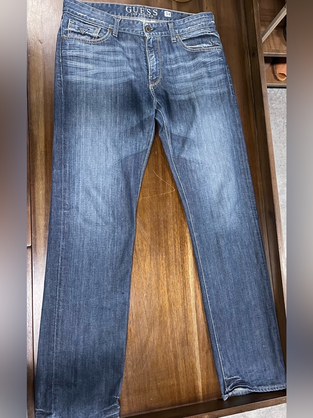 GUESS Men's Straight Jeans - Faded Blue Wash